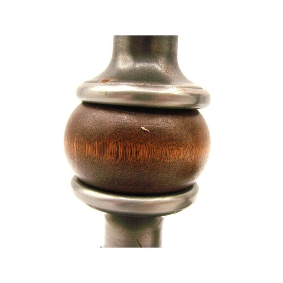 Set 2 Wooden Metal Candle Holders w/ Thousand Eye Hobnail Votives Amber Vintage - Picture 3 of 12